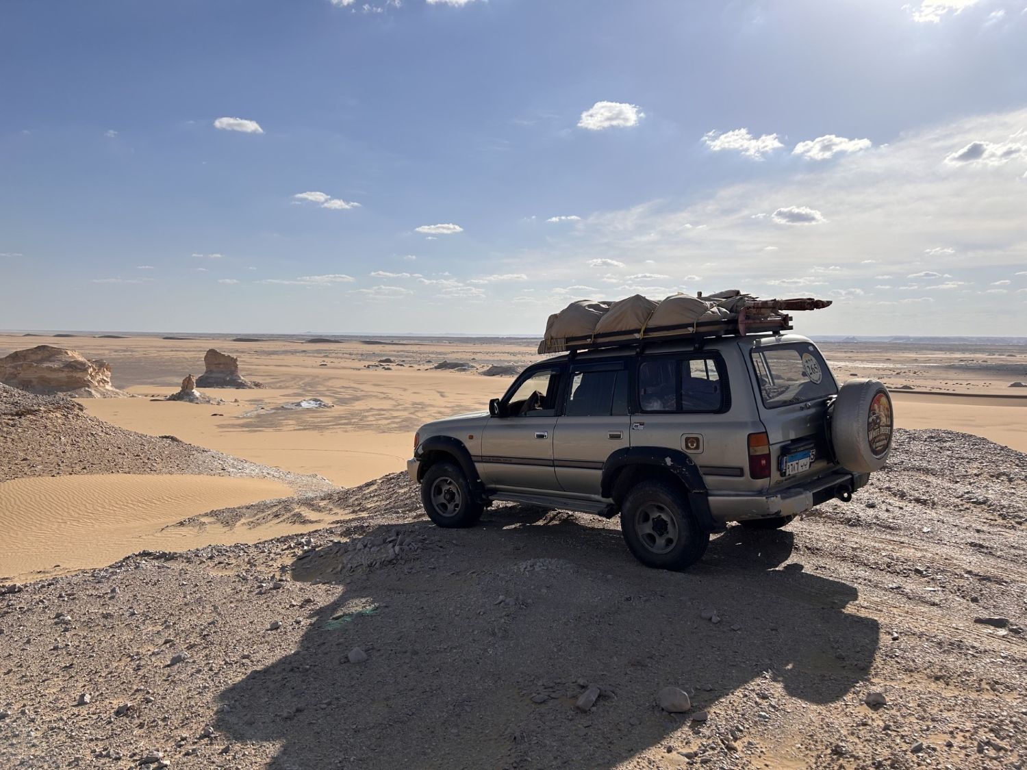 Off-road driving across open desert